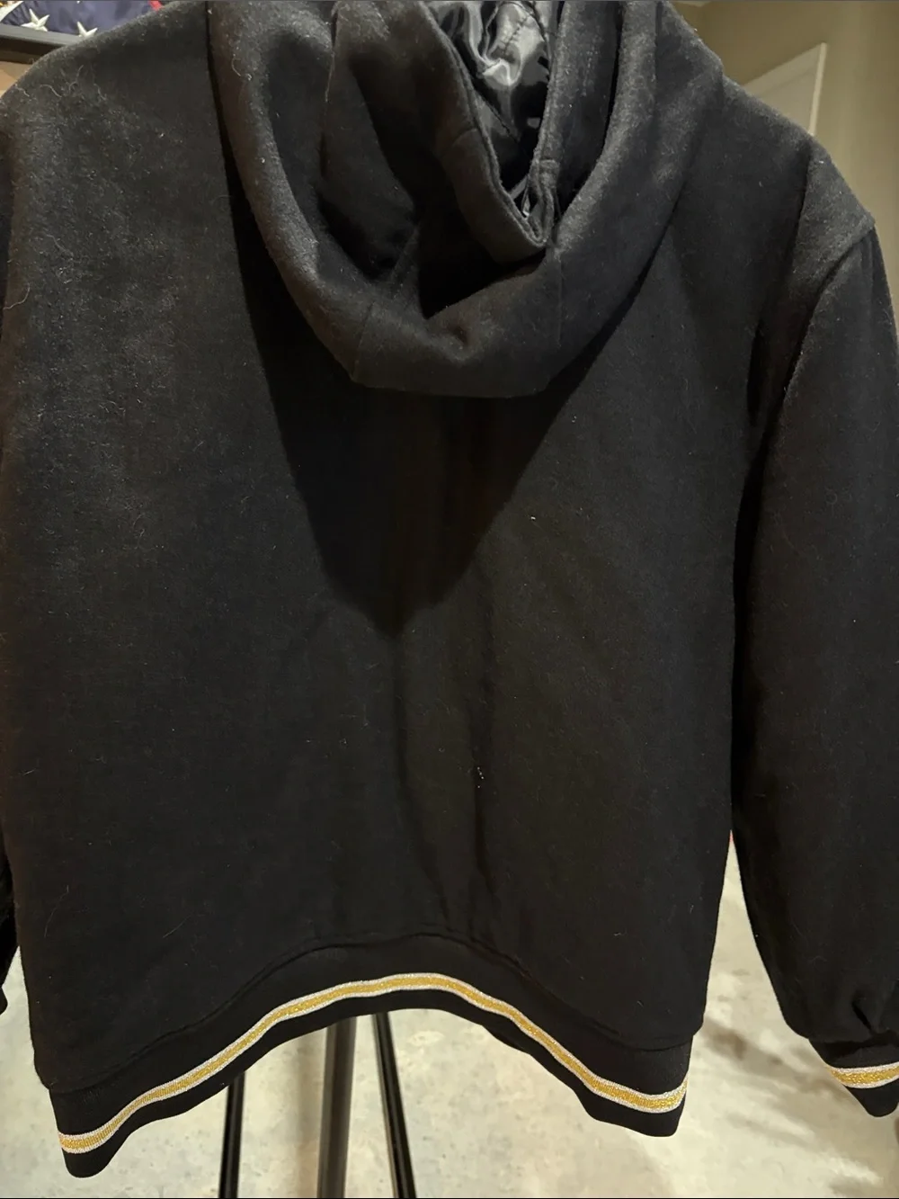 COOGI Black Bomber Jacket with Gold Trim and Crest